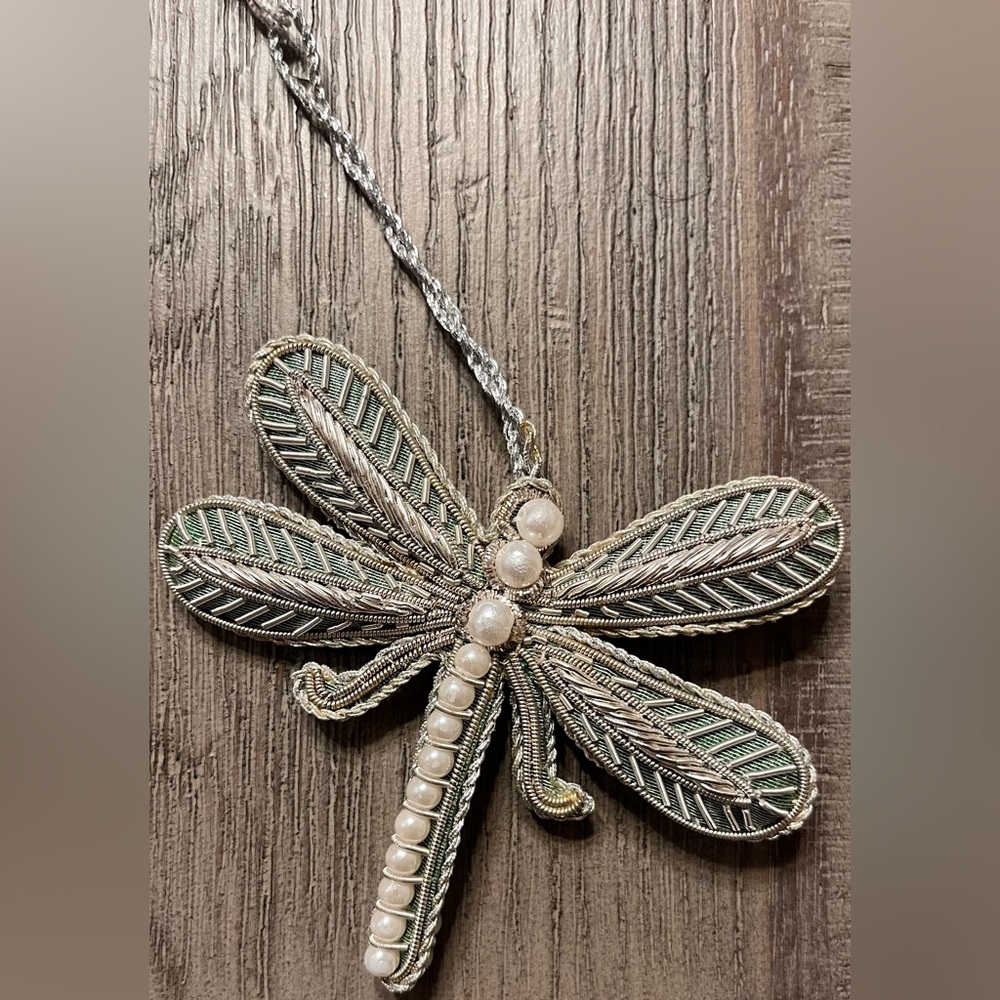 Elegant Beaded Dragonfly Ornament